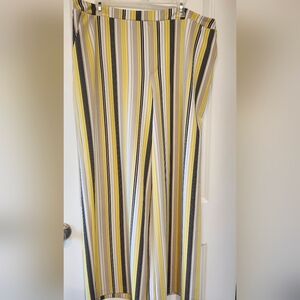 Cato Yellow and Black Striped Wide Leg Pants